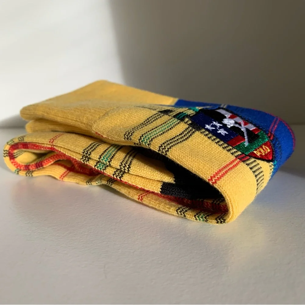 NWOT Special Ralph Lauren ski club long socks embroidered plaid
